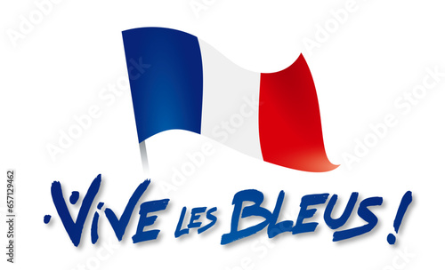 VIVE LES BLEUS AVEC DRAPEAU FRANÇAIS