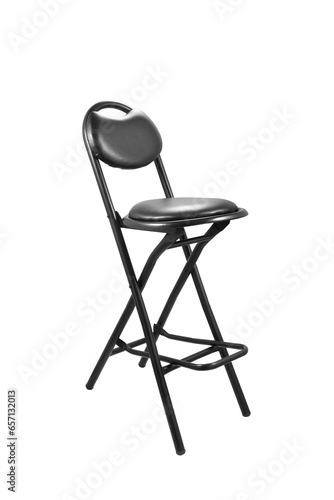 high black bar chair isolated on white background.
