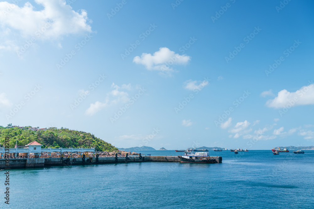 Pier at Wailingding Island, Zhuhai City, Guangdong Province, China Pier at Wailingding Island, Zhuhai City, Guangdong Province, China