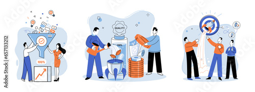 Successful project launch. Vector illustration. A successful business, symbol of unwavering commitment and perseverance Project launch startup, inauguration of journey full of opportunities