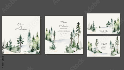 Woodland Style Wedding Invitation Template