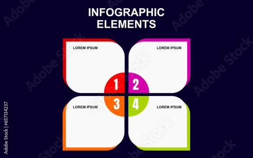 infographic element design with 4 colorful steps for presentation and business. infographic planning design for presentations.
