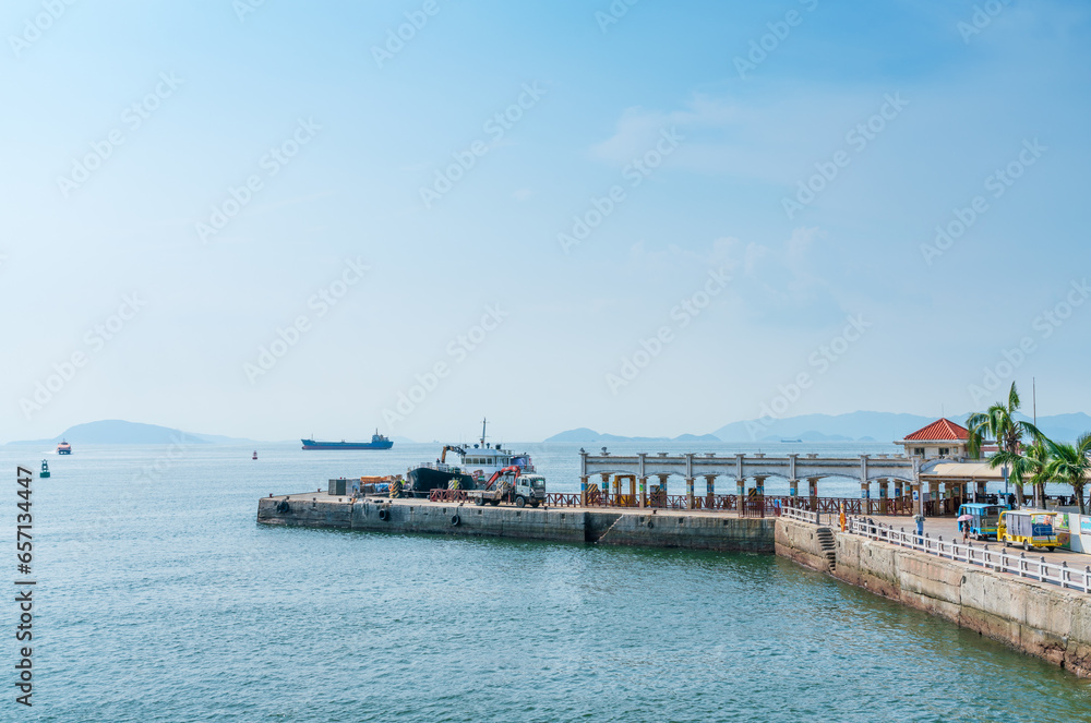 Pier at Wailingding Island, Zhuhai City, Guangdong Province, China