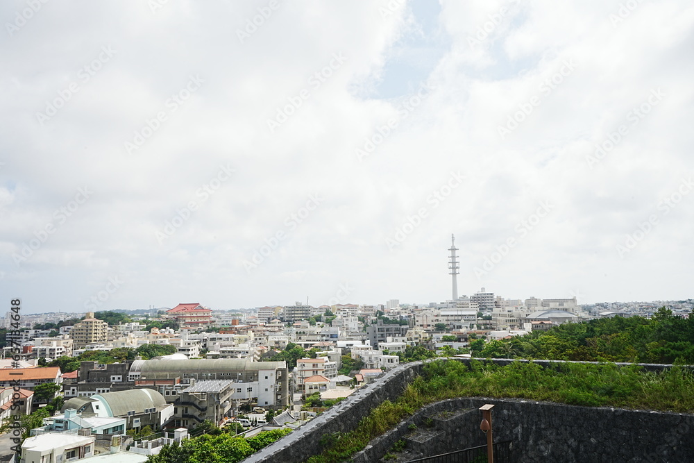 Aerial view of Naha city from Shurijo castle in Okinawa, japan. Panorama - 沖縄 那覇市の街並み

