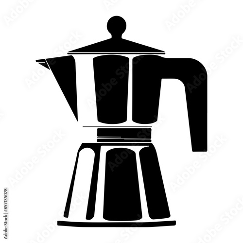 Moka Pot Vector Silhouette. talian coffee maker or moka pot.
