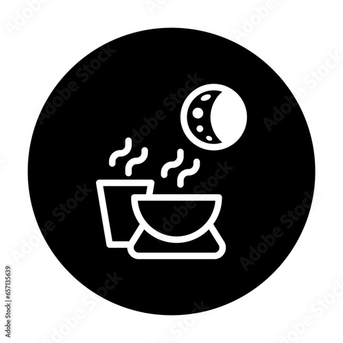 food after noon icon sticker style