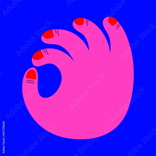 okey hand gesture colorful vector illustration