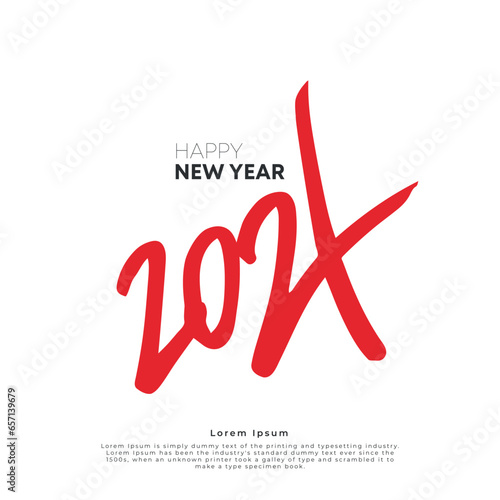 Happy New Year 2024 design. With colorful truncated number illustrations. Premium vector design for poster, banner, greeting and New Year 2024 celebration.