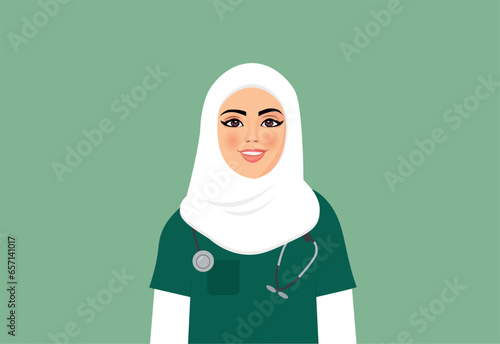 Arabic woman wearing nursing uniform