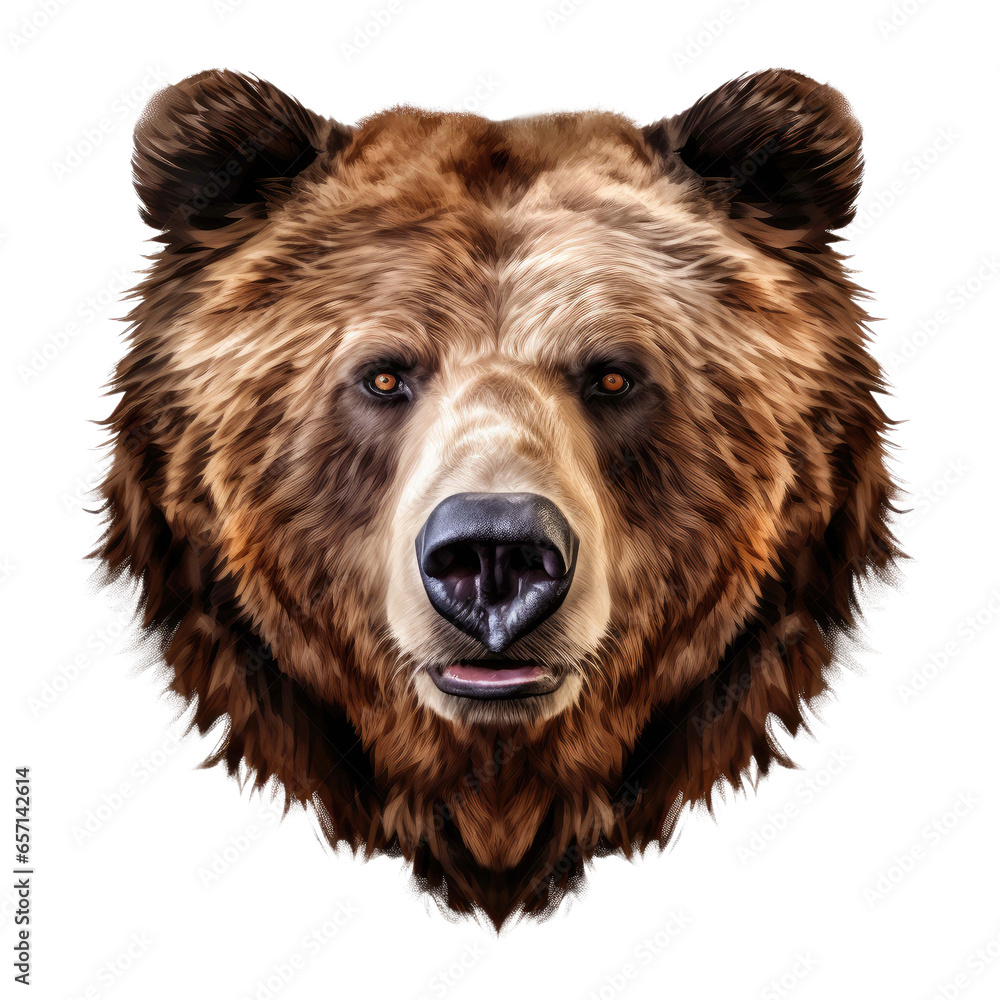 grizzly bear head shot isolated on a transparent background grizzly bear head shot isolated on a transparent background