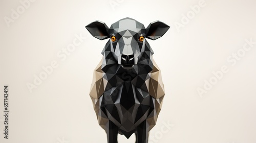 Geometric sheep, bold black shapes, generative AI