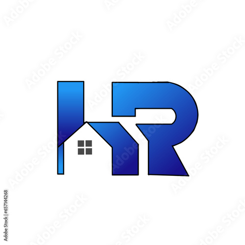Initial Letter HR Logo Template Design