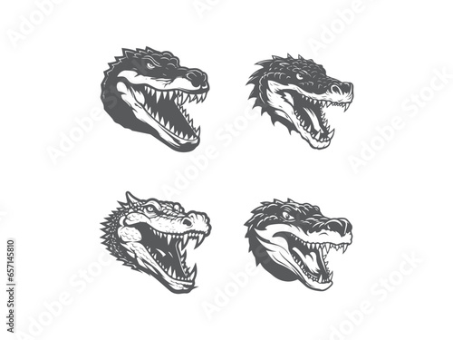 Premium crocodile set logo images vector, vector and illustration, © monira