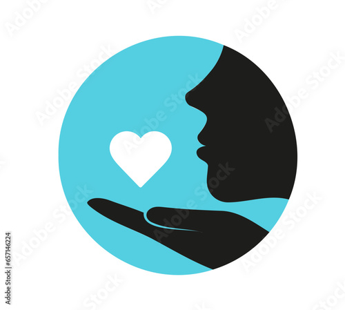 Symbol für Zuneigung, liebe und freude schenken, Empathie, vektor icon 