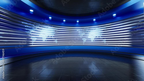 3D Virtual Studio, News Studio Background