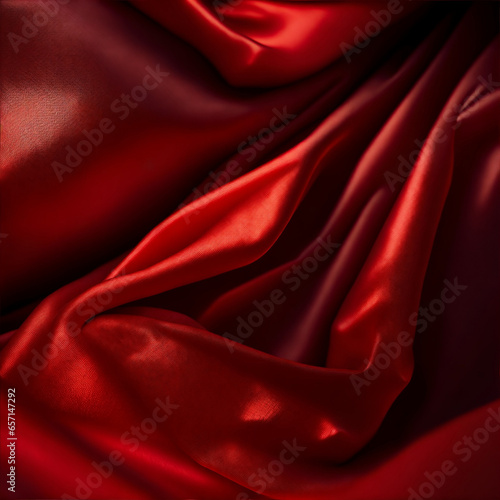 red satin fabric - red silk fabric - Generative AI