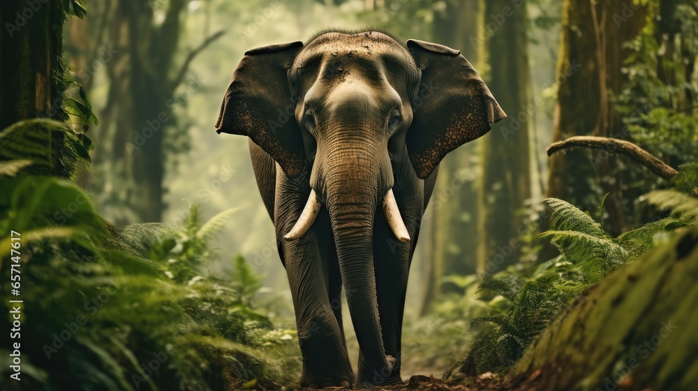Fototapeta premium Elephant in jungle.