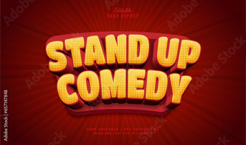 Stand up comedy editable text effect style 3d