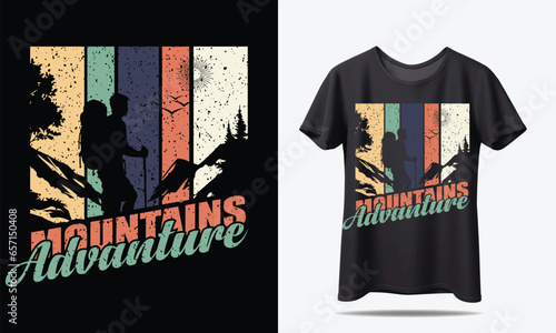 Hiking T-shirt design or Retro Tshirt Design	
