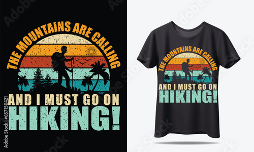 Hiking T-shirt design or Retro Tshirt Design	