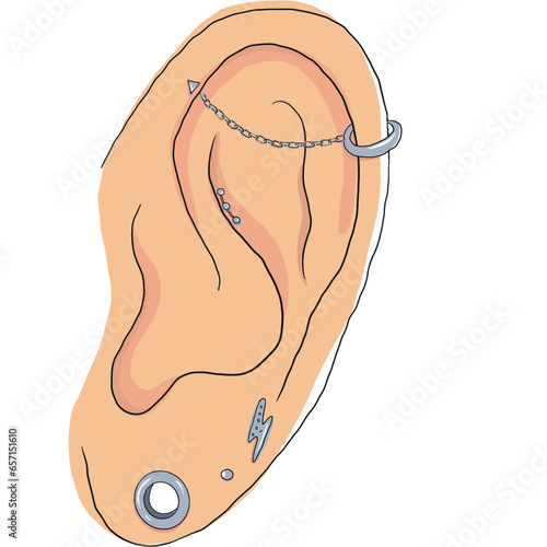 Ear with Piercing