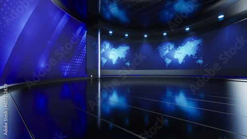 3D Virtual Studio, News Studio Background