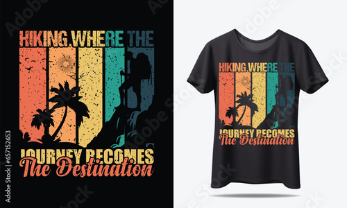 Hiking T-shirt design or Retro Tshirt Design	