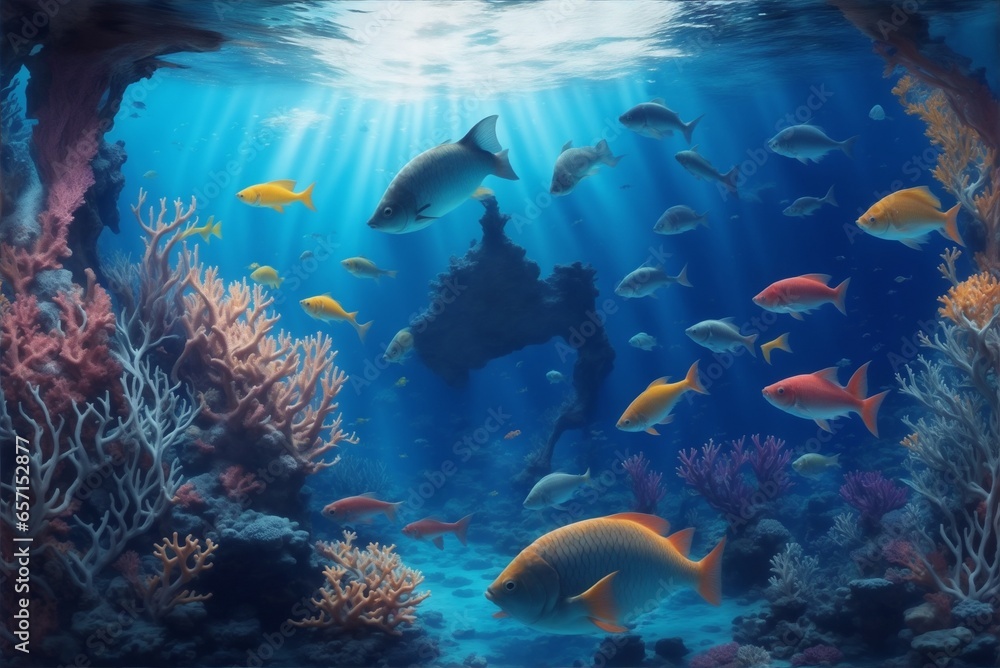 Obraz premium coral reef with fish