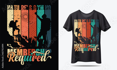 Hiking T-shirt design or Retro Tshirt Design	