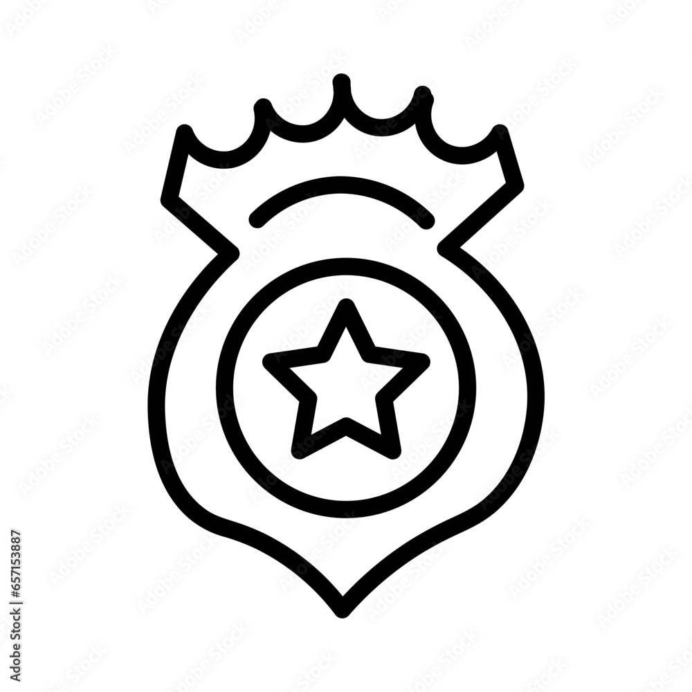 Badge Law Gold Outline Icon