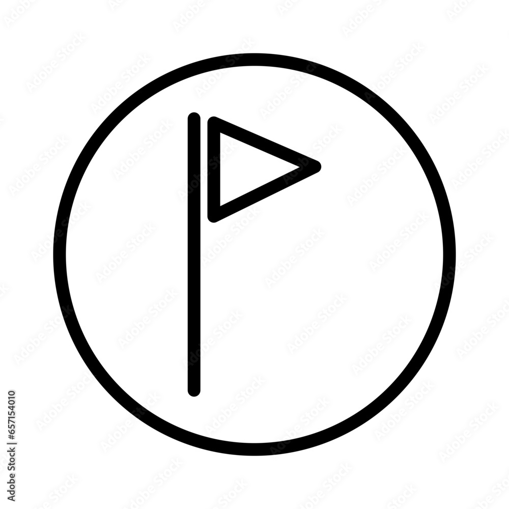 Flag Gold Circle Outline Icon Flag Gold Circle Outline Icon