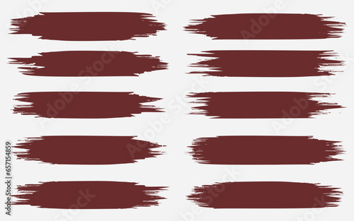 set of brown brush vector illustration