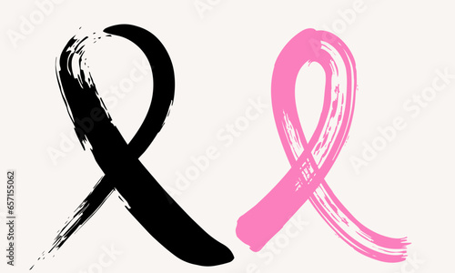Breast cancer day, Breast Cancer Awareness Month ribbon element. Hand drawn pink crayon ribbon. 15 October. awareness symbol, for flyer and poster
