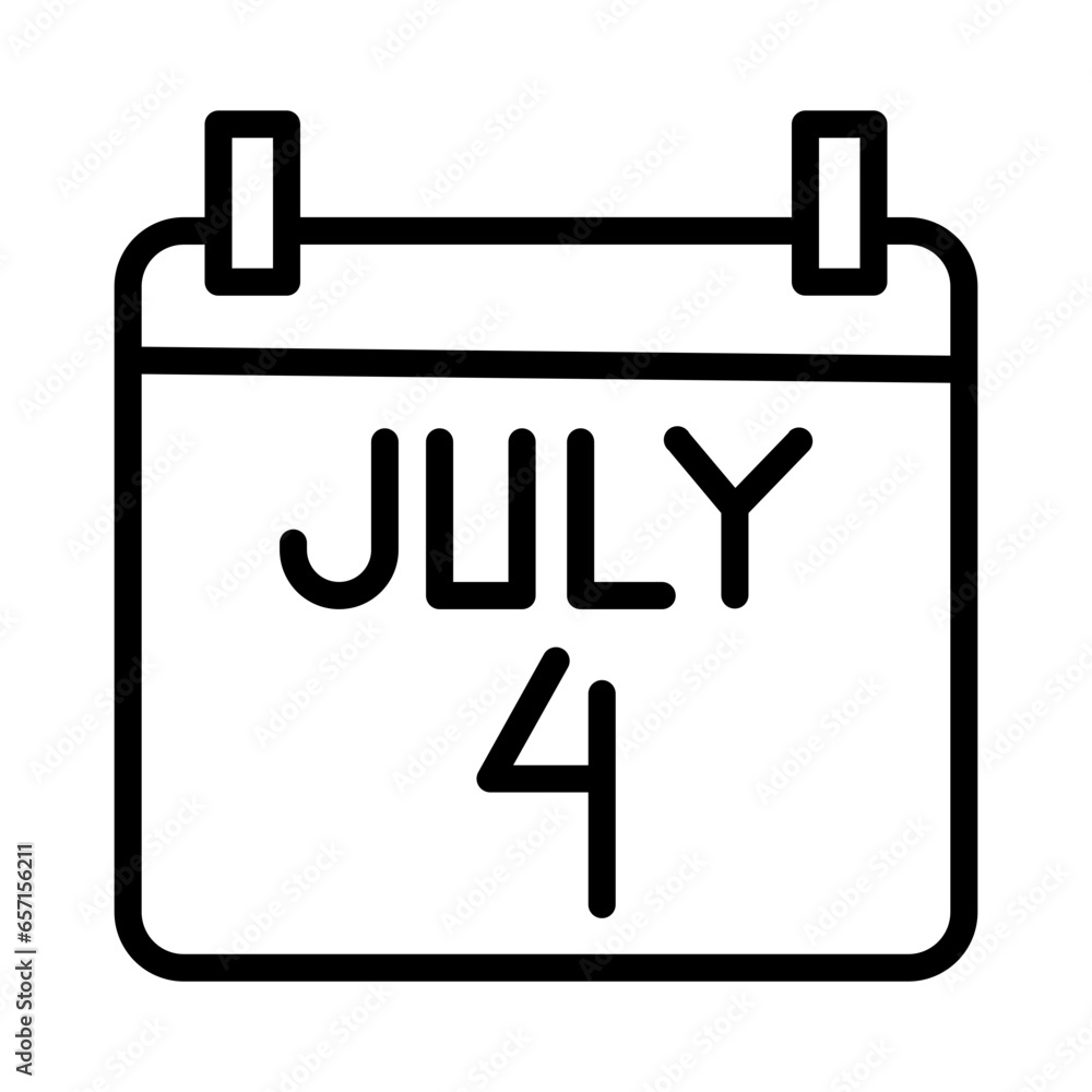 Obraz premium July Calendar Date Solid Icon