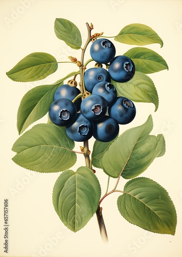 blueberries branch leaves encyclopedia illustration black blue high body circa pigment elder digital gene espy side profile half drawing enamel amazing colored