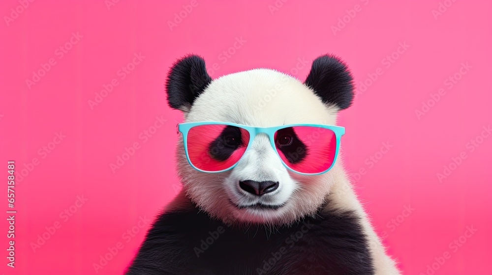 Trendy panda with sunglasses Trendy panda with sunglasses