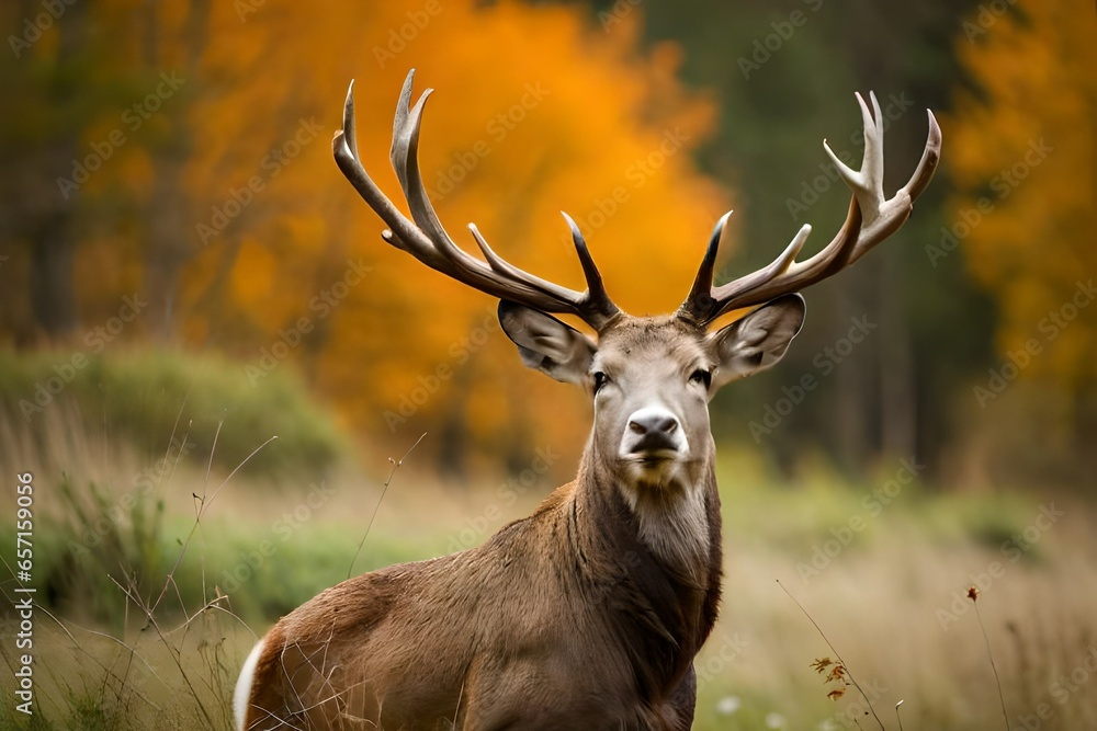 Obraz premium stag in the wild generated ai