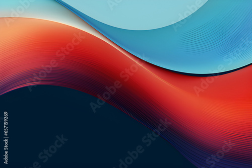 Modern Colorful Curves Graphic With Indian Red  Steel Blue and Dark Gray Colors. Can Be Used as Header or Banner.