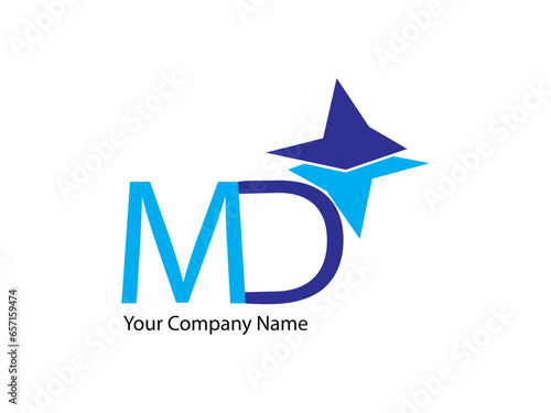 Alphabet letters monogram icon logo of MD or DM
