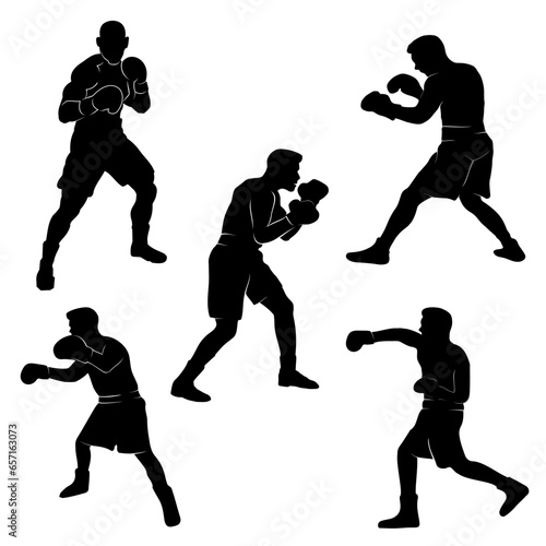 silhouette of a boxing
