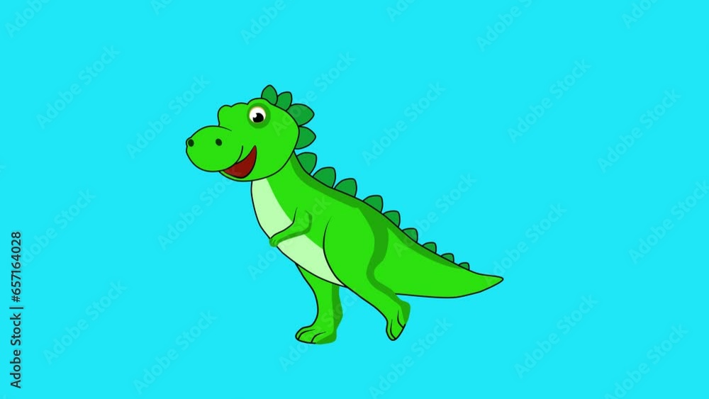 Green cartton dragon walking animation Green cartton dragon walking animation