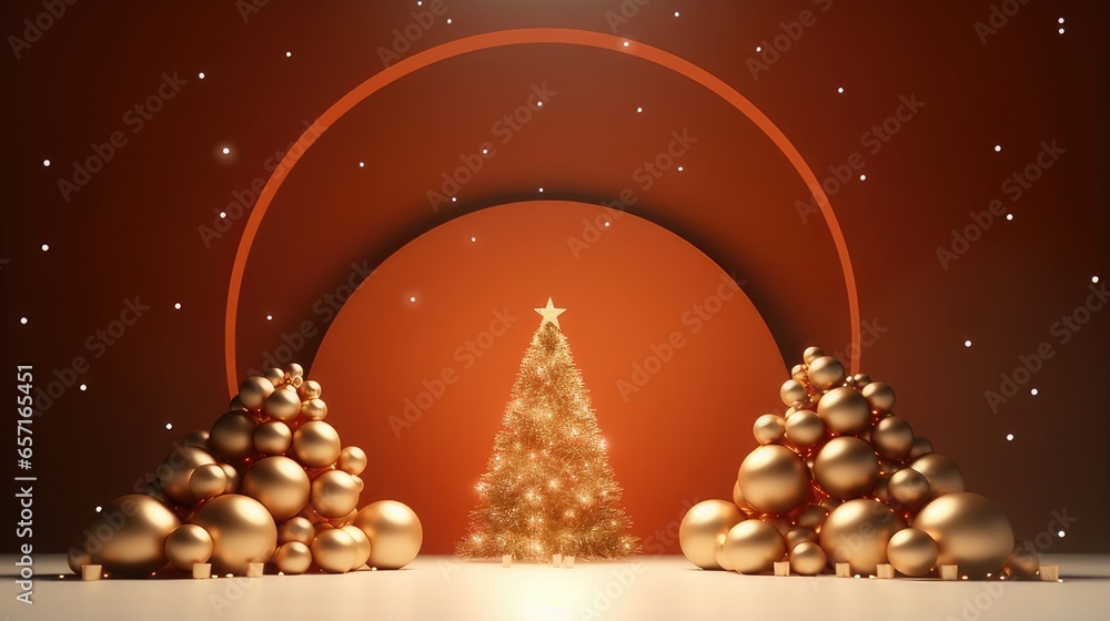 Fototapeta premium christmas tree and candle