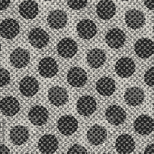 Monochrome Mesh Textured Polka-Dot Pattern