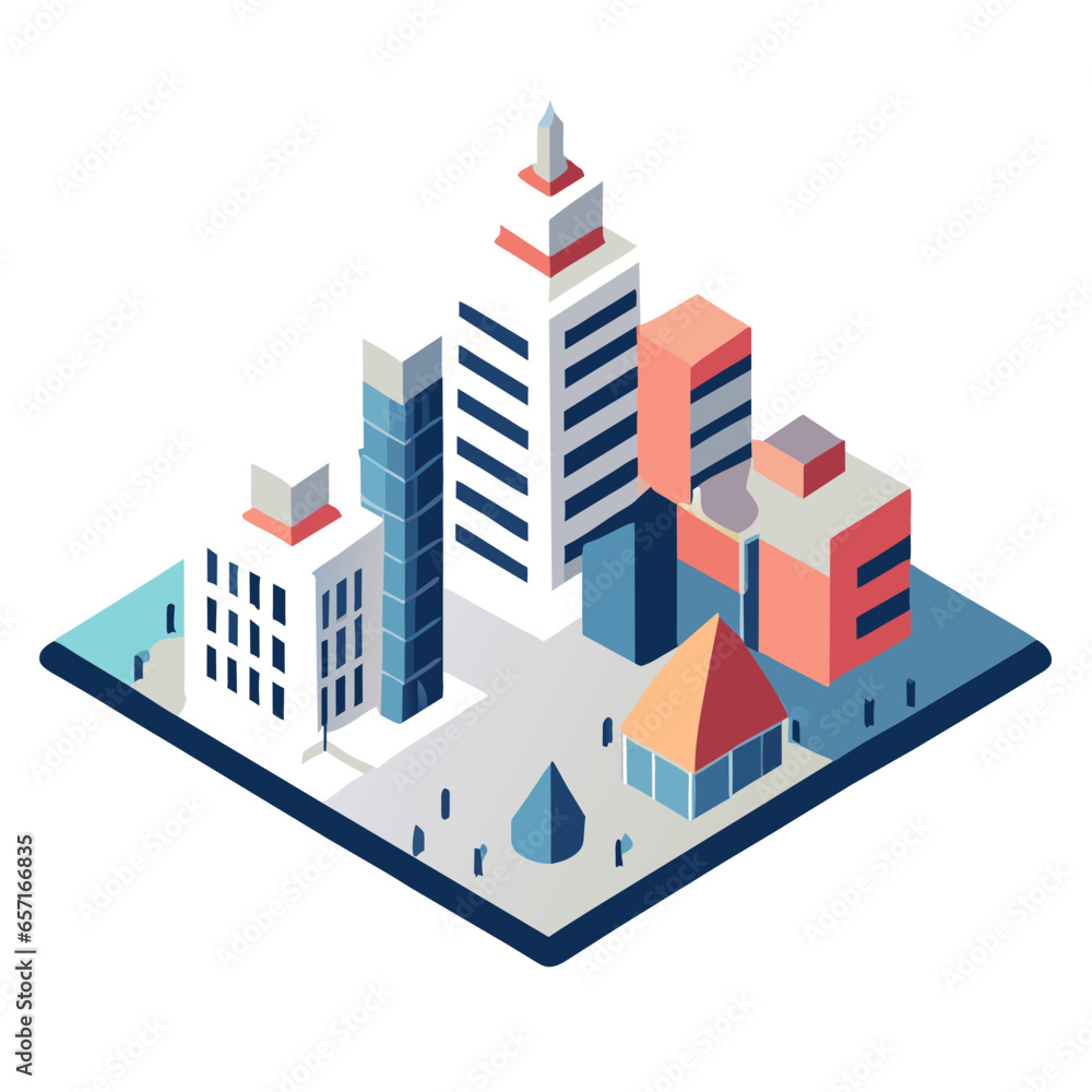 Metropolis, tall buildings in the capital, buildings, construction works, towers and houses, vector files
