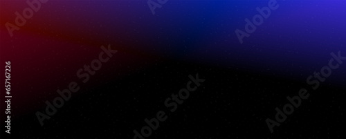 Background with trendy gradient and noise. Red and blue colors. Glare from lenses, overlay texture. Vector banner with dust and smooth color transition