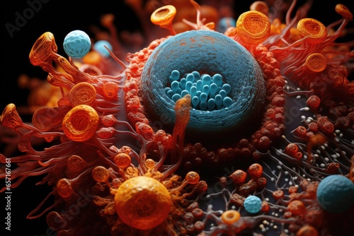 artistic microscopic impression of a human cell photo