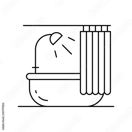 Bathroom Comfort, Relaxing Baths. Bathtub Icon. The bathtub icon represents bathroom comfort and the luxury of relaxing baths and personal care Icon
