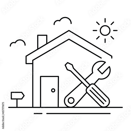 Home Maintenance, Property Care. The house maintenance icon signifies the importance of regular property care and maintenance to keep homes in optimal condition Icon
