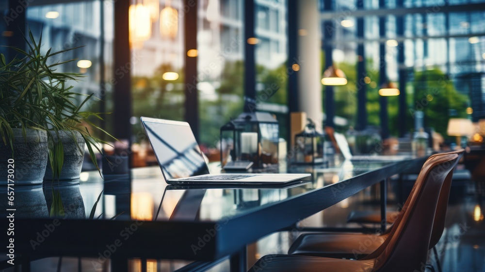 Panoramic Background of Office Interior - Stunning Defocused View Panoramic Background of Office Interior - Stunning Defocused View