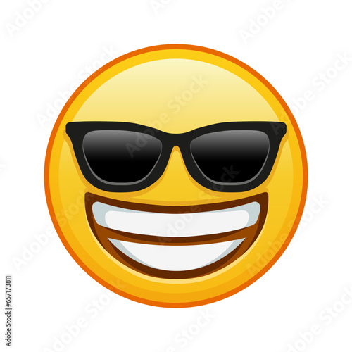 Grinning face with sunglasses Large size of yellow emoji smile